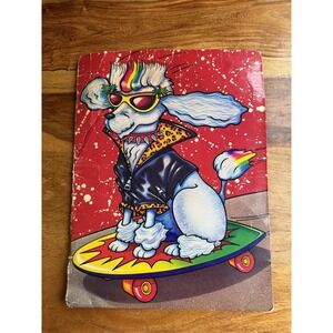 Vintage Lisa Frank Skateboarding Poodle Stuart Hall #8494 Folder Name Used Read